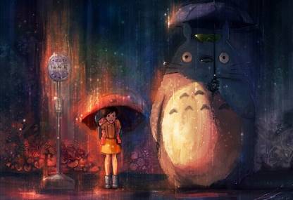 VNRqZTPk studio ghibli anime totoro my neighbor totoro wallpaper Poster Paper Print