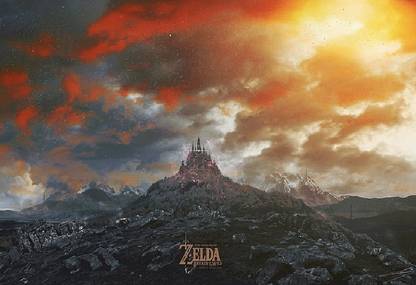 wjWNzzPn castle the legend of zelda breath of the wild sunlight video games wallpaper Poster Paper Print