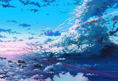 8c4vCfwB fantasy art dragon sky anime wallpaper Poster Paper Print