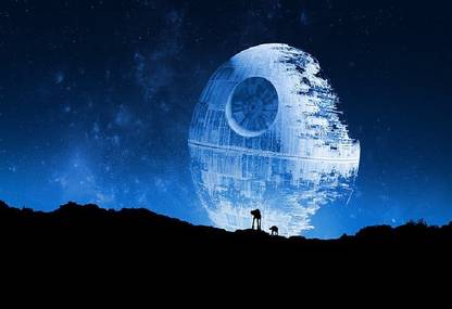 gjB4S7RZ star wars death star at at space wallpaper Poster Paper Print