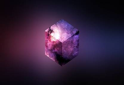 jj0T3gQm universe abstract cube gradient wallpaper Poster Paper Print