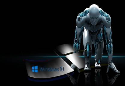2j0JJc7y microsoft windows windows 10 androids robot wallpaper Poster Paper Print