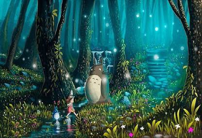 kgPWJ9n5 studio ghibli my neighbor totoro totoro anime girls wallpaper Poster Paper Print