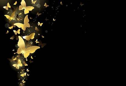 SsH7h4Xm butterfly background gold golden wallpaper Poster Paper Print