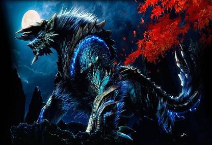 FKnpp84X monster hunter zinogre wallpaper Poster Paper Print