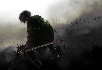 q7gFLkyL anime attack on titan attack on titan levi ackerman wallpaper Poster Paper Print