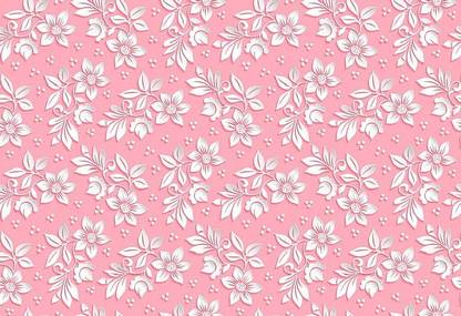 sxbr7wnV flowers background pink pattern wallpaper Poster Paper Print