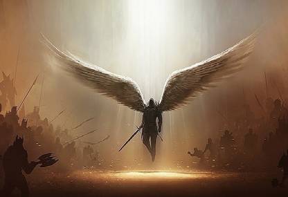 PxRFc0zj angel artwork diablo tyrael wallpaper Poster Paper Print