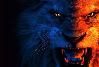 SxRD9kBf predator art grin lion wallpaper Poster Paper Print
