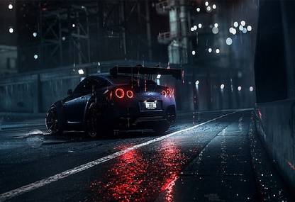 HsqK2GBD dark night rain car wallpaper Poster Paper Print