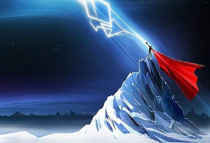 B6fvDZV8 thor mjolnir lightning simple wallpaper Poster Paper Print