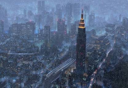 Ssf0Jm9f makoto shinkai kimi no na wa cityscape wallpaper Poster Paper Print