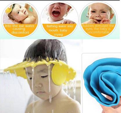CTU Utilities Adjustable Baby Shower Cap for Kids Shampoo Bath