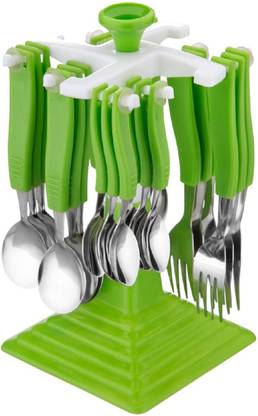 Veksin Disposable Stainless Steel, Plastic Table Spoon Set