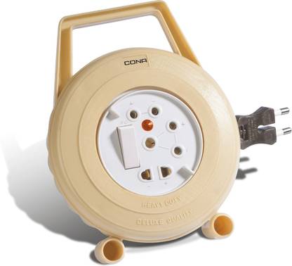 CONA 2786 Deluxe 2 Pin Flex Box With 4 Meter Wire And Indicator|Extension Box 3  Socket Extension Boards
