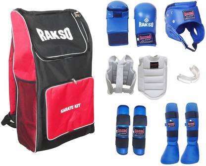 Rakso Karate Kit Set of 7 Pieces Hand Gloves,Head Guard,Shin Guard CHEST Guard MOUTH Boxing Kit