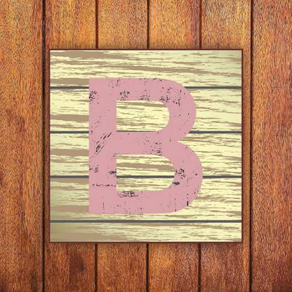 KREEPO Beautiful Art Of MDF Wooden B Letter Alphabet Hanging Board, Size(15x15)cm K_28