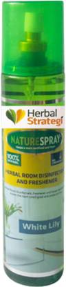 HERBAL STRATEGI White Lily Car Freshener Spray White Lilly Spray 100% Herbal Eco-friendly Non Toxic
