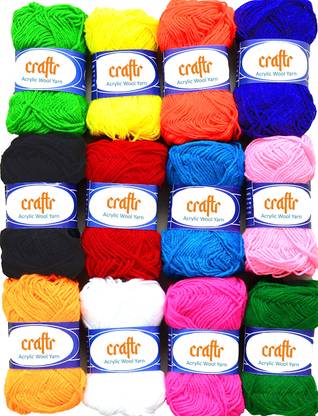 Lucknow Crafts Wool Combo (12 pc) Hand Knitting /Crochet Hook Yarn, Knitting Dyed