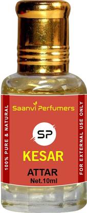 Saanvi perfumers Kesar Attar for Unisex (10ML) - Pure Natural Perfume (Non-Alcoholic) Floral Attar