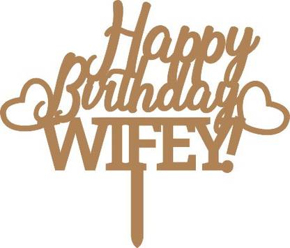 Om Art Happy Birthday Wifey Cake Topper
