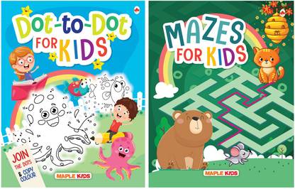 Activity Books for Kids - Dot to Dot and Mazes (Set of 2 Books)