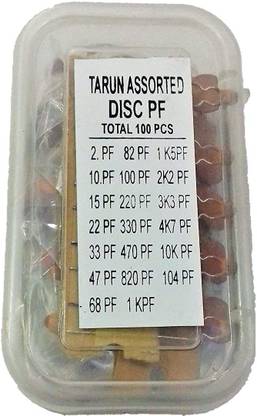 circuitcomponents 100 Pcs Ceramic Disk Capacitor Assorted Box Kit Pack 1 Box. Ceramic Capacitor