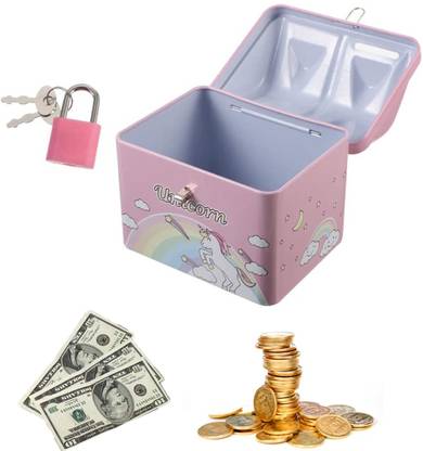 FORSIKHA House Shape Saving Bank Coin Saving Box Piggy Bank For Kids Secure Money Bank Coin Bank