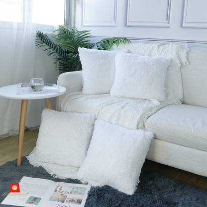 Wondershala Fur, Faux Silk, Microfiber Cushions Cover
