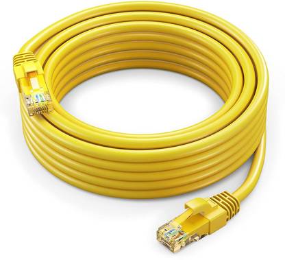Tech-X LAN Cable 2 m Cat6A RJ45 Lan Wire Patch Cord Faster Than Cat6/Cat5e/Cat5 CableYellow(2 Meter)