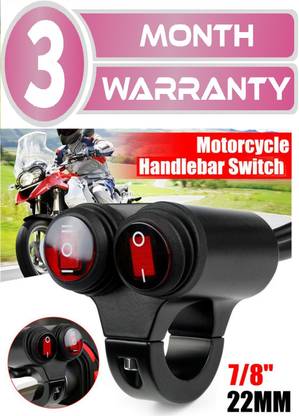 SORAX 22mm Motorcycle Handlebar Headlight Fog,Horn Spot Light Dual Button On Off Switch 12V Motorcycle Switch (Pack Of 1) 10 A Two Way Electrical Switch