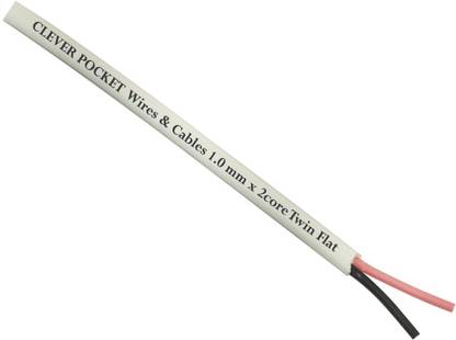 CLEVER POCKET 2 Core Twin Flat Copper Wires & Cables with Double Layer pvc Insulation 1 sq/mm Multicolor 30 m Wire