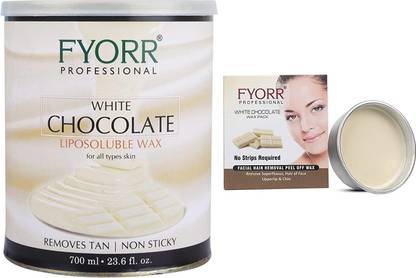 FYORR Less Painful No Redness White Chocolate 700ML Wax & 80GR Katori Wax Combo Pack Wax