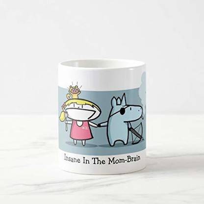 SNV Zombie Squirrel Apocalypse Mom-Brain Coffee Tea Cup D Shape Handle 3199 Ceramic Coffee Mug