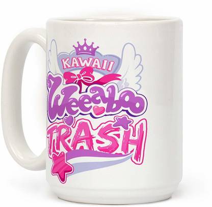 dillo Kawaii Weeaboo Trash Anime Logo Ceramic Coffee Mug
