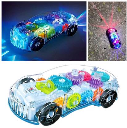 TGNSTORE TGN STORE Flashing Car Toy Transparent Colorful LED Music Mechanical Gear CAR