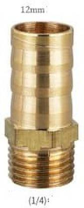 DIGICOP 1/4 12mm Brass Pipe Fitting Hose Barb Male Thread Connector Joint 1-Way Reducer Pipe Joint