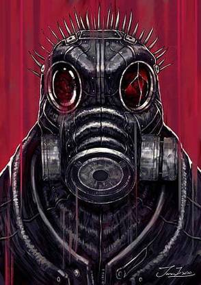 Kaiman Assassin Assassins Creed Dorohedoro Gas Gasmask Lizard Mask Mortal Matte Finish Poster Paper Print