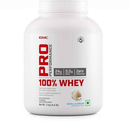 GNC Pro Performance 100% Whey Protein - 4.4 lbs, 2 kg (Vanilla Cream) Whey Protein