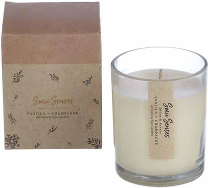 Smiisenses All Natural Soy Wax Scented Luxury Fragrance Candle (Vanilla and Champagne) Candle