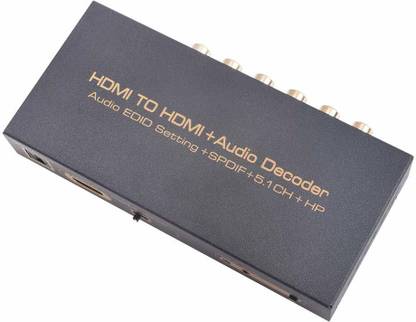 microware HDMI to HDMI 5.1 Channel Analog Audio Decoder +SPDIF +3.5mm Audio EDID Setting Media Streaming Device