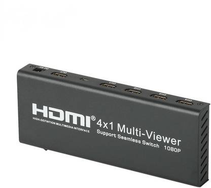 microware HDMI 4x1 Multi-viewer Support Seamless Switcher with Remote, PIP Mode Support Media Streaming Device