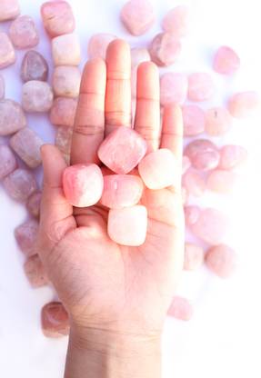 Natural Rose Quartz Tumble Stone For Reiki Healing & Vastu Correction Pack of 50 Gram Crystal Stone Crystal Pebbles