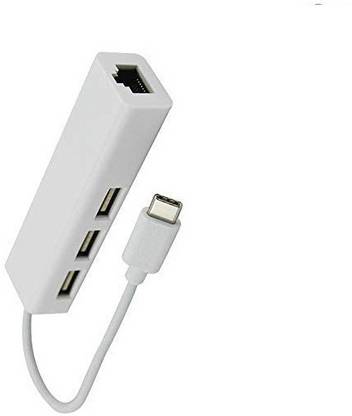ATEKT Type -C to 3-Port Latest advance USB 3.0 Type C to Gigabit Ethernet LAN wired Network USB Cable
