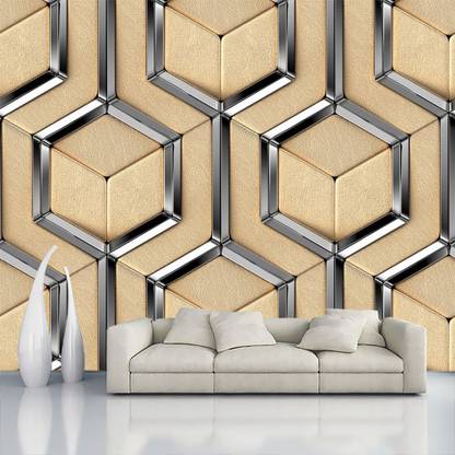 COLOR SOLUTION Vinyl Decorative Brown, Silver Wallpaper