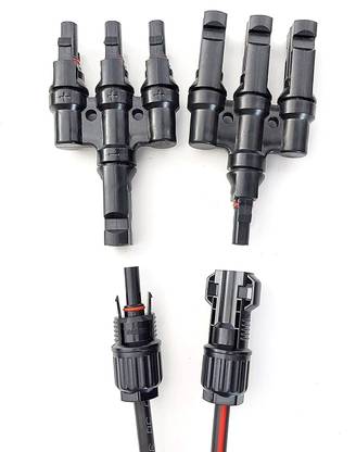 Kenbrook Solar 3 in 1 MC4 Connector with 10 MM MC4 Connector (Output Support-10 MM Wire ONLY) 3 in 1 MC4 Connector for Solar Panel Wire Connector