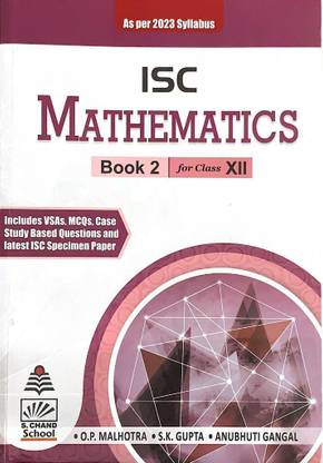ISC Mathematics Book 2 for Class XII