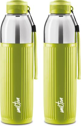 MILTON Kool Glossy Insulated Inner Pet Water Bottle, Set of 2, Light Green 680 ml