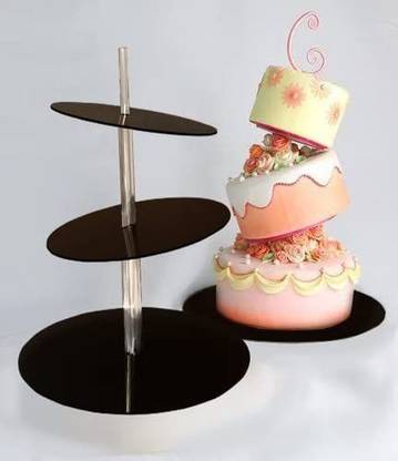 TRENDING PRODUCTS VILLA Topsy Turvy 3 Tier Acrylic Zigzag Cake Stand Acrylic Cake Server