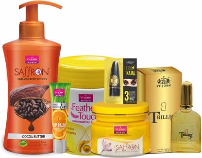 VI-JOHN Haldi Chandan Cr, Cocoa B, Lip Balm,H R Haldi Chandan, Kajal & Trillion (Pack of 6)